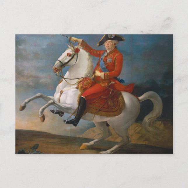 Equestrian Porträtt av Louis XVI 1791 Vykort (Framsida)