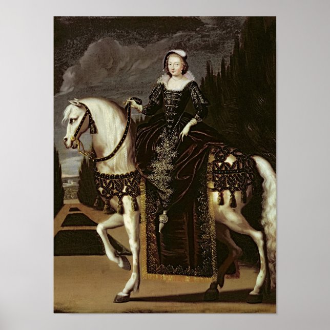 Equestrian Porträtt av Marie de Medici Poster (Framsidan)