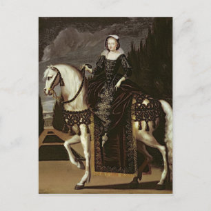 Equestrian Porträtt av Marie de Medici Vykort