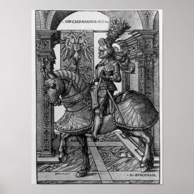 Equestrian porträtt av Maximilian I c.1508 Poster (Framsidan)