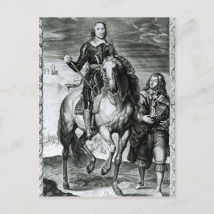 Equestrian Porträtt av Oliver Cromwell Vykort