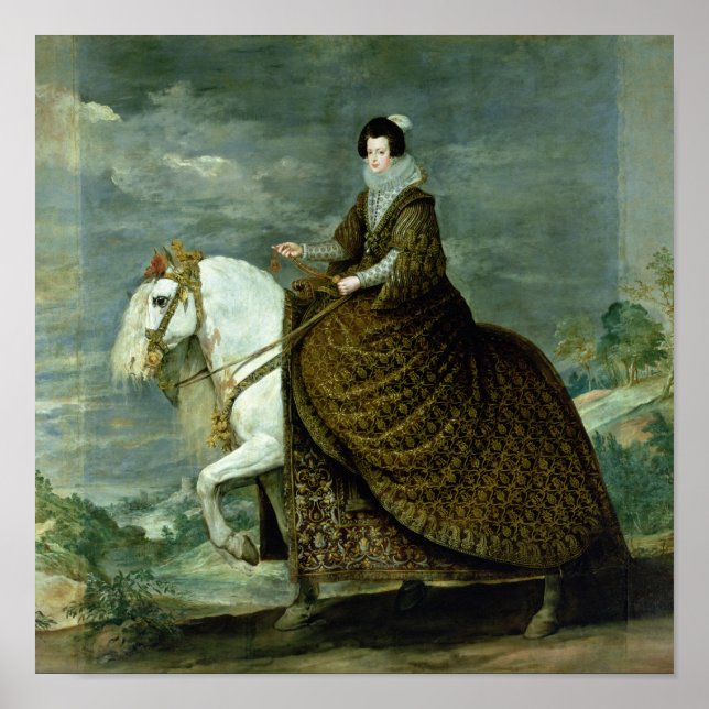Equestrian porträtt från Elisabeth de Frankrike Poster (Framsidan)