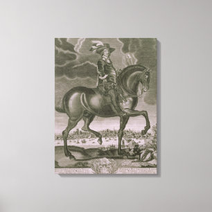 Equestrian Porträtt från Oliver Cromwell (nr 1599- Canvastryck