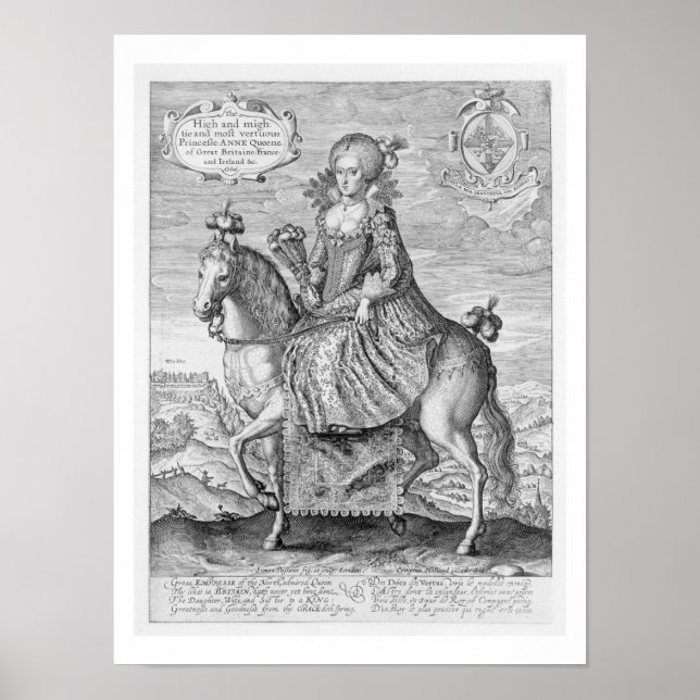 Equestrian Porträtt i Anne of Danmark (1574-1619) Poster (Framsidan)