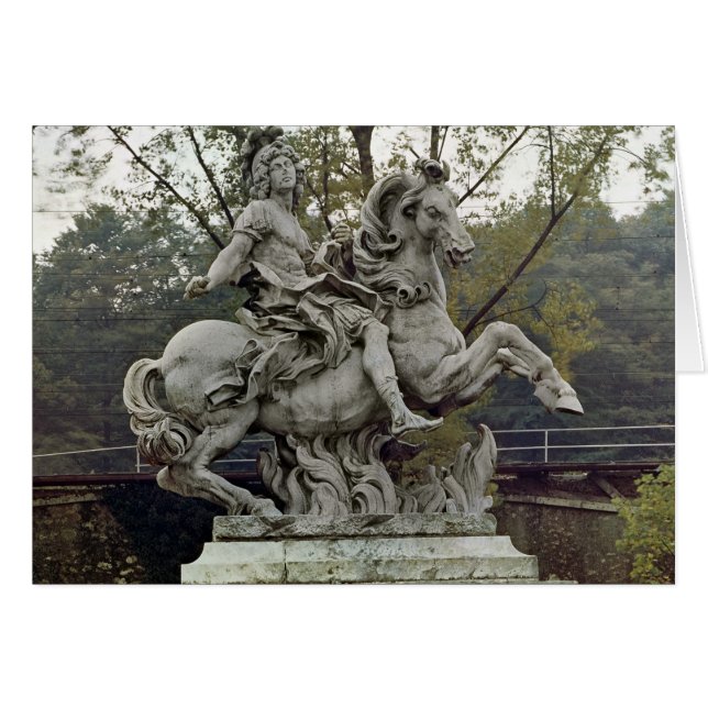 Equestrian Porträtt i Louis XIV 2 Hälsningskort (Framsidan Horizontal)