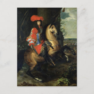 Equestrian Porträtt i Louis XIV Vykort