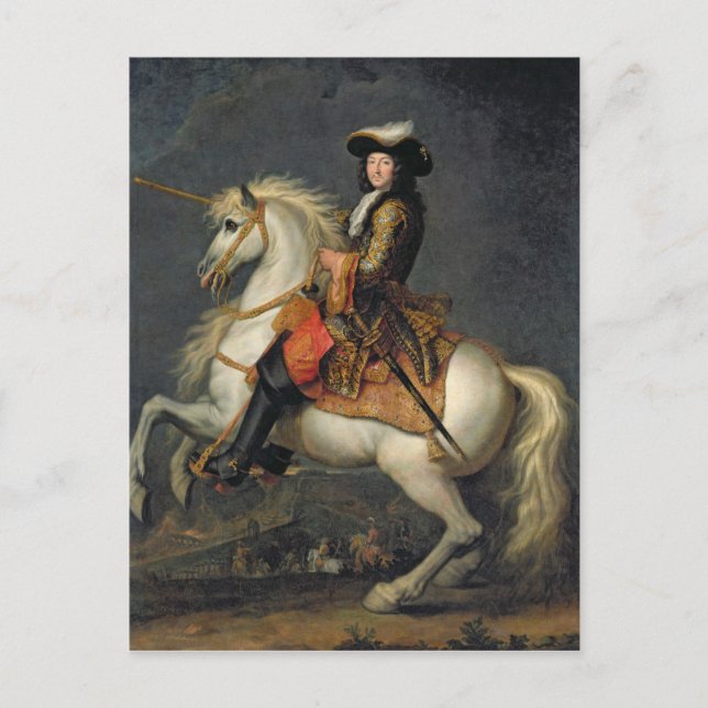 Equestrian Porträtt i Louis XIV Vykort (Framsida)