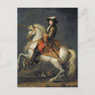 Equestrian Porträtt i Louis XIV Vykort