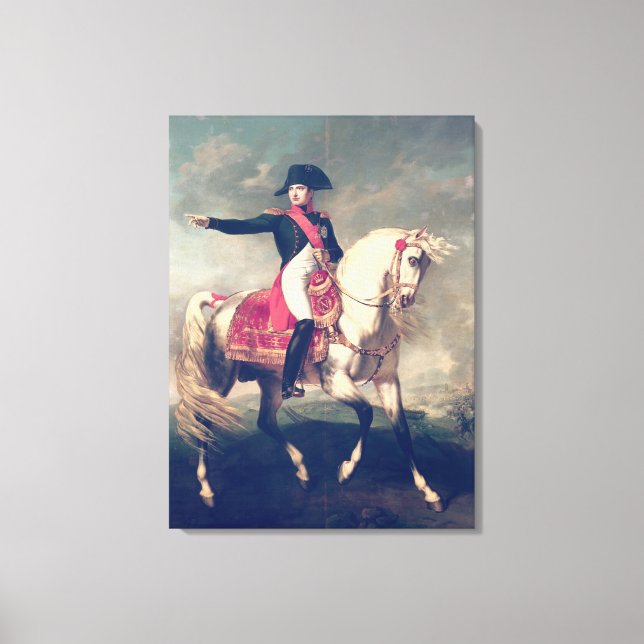 Equestrian Porträtt i Napoleon I 1810 Canvastryck (Framsida)