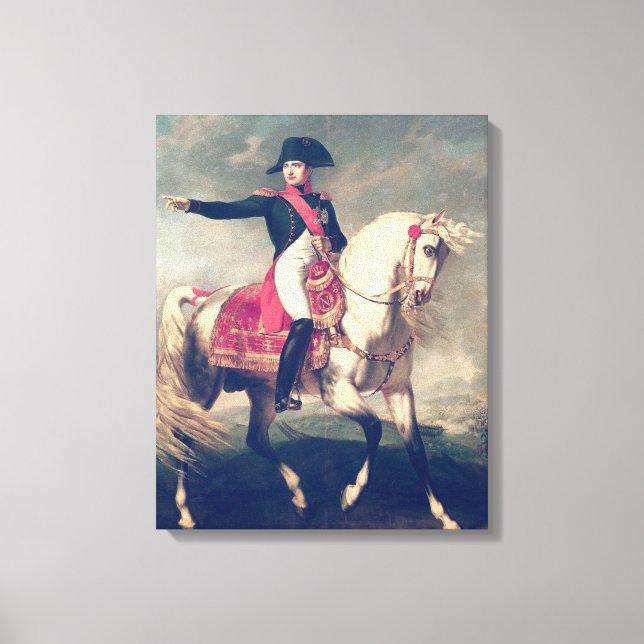 Equestrian Porträtt i Napoleon I 1810 Canvastryck (Framsida)