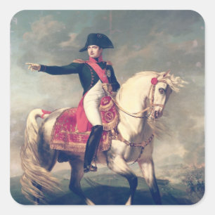 Equestrian Porträtt i Napoleon I 1810 Fyrkantigt Klistermärke