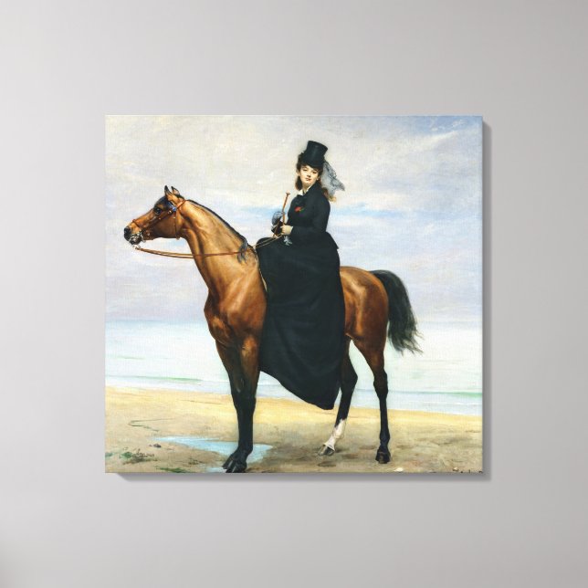 Equestrian Porträtt på Mademoiselle Croizette Canvastryck (Framsida)