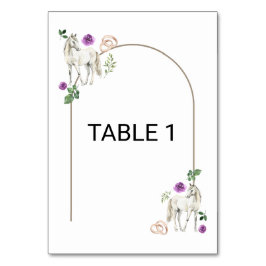Equestrian Purple Floral Rustic Wedding Bordsnummer