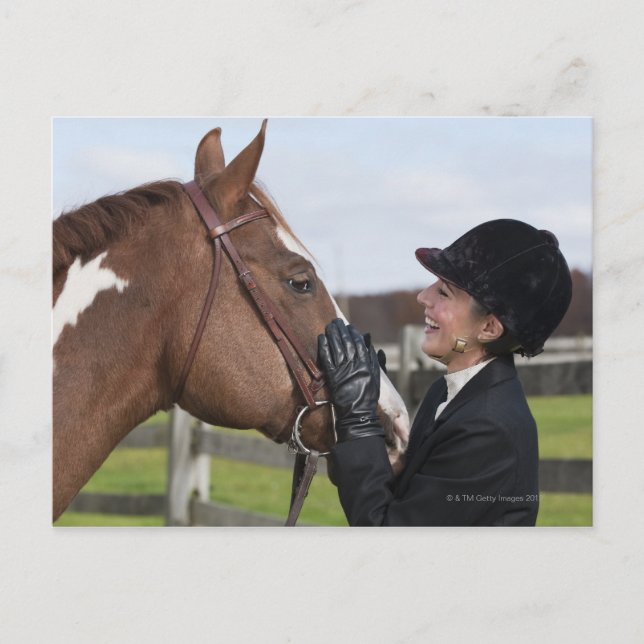 Equestrian rider vykort (Framsida)