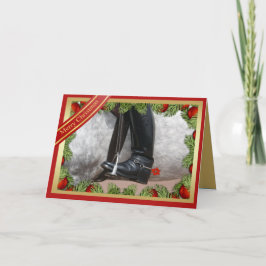 Equestrian Riding Boots Horse God jul Card Helgkort