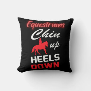 Equestrian Riding Quote in Red and White Font Kudde