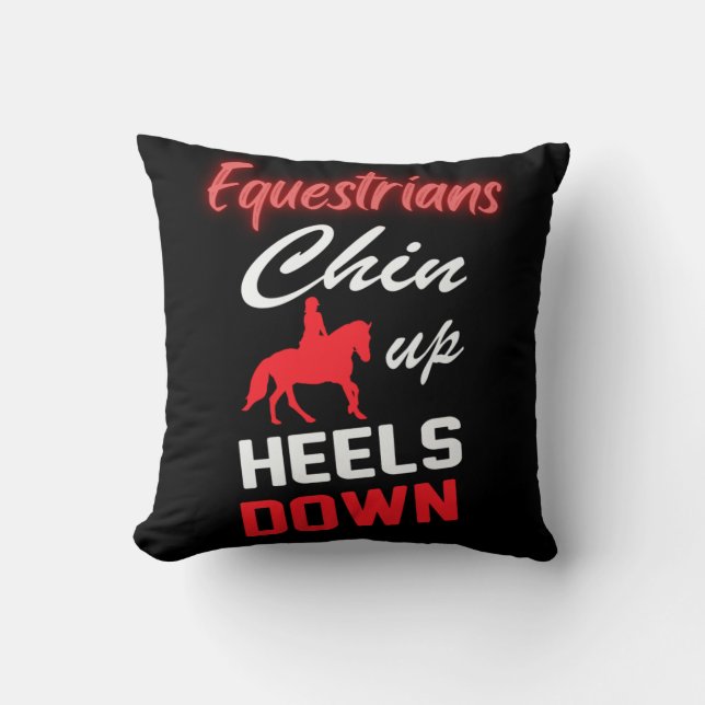 Equestrian Riding Quote in Red and White Font Kudde (Framsida)