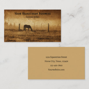 Equestrian Rustic Struktur Horse Visitkort