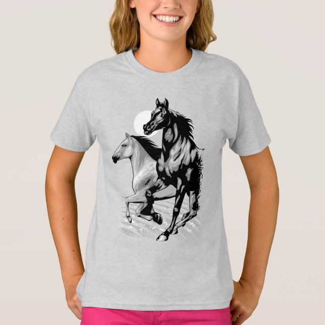 Equestrian - Stallion Horse -  T Shirt (Framsida)