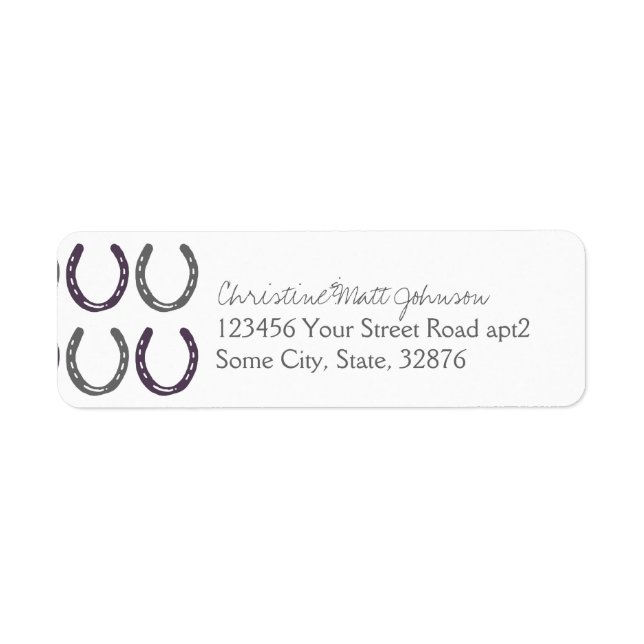 Equestrian ThLED Horse Shoes Mönster Returadress Etikett (Framsidan)
