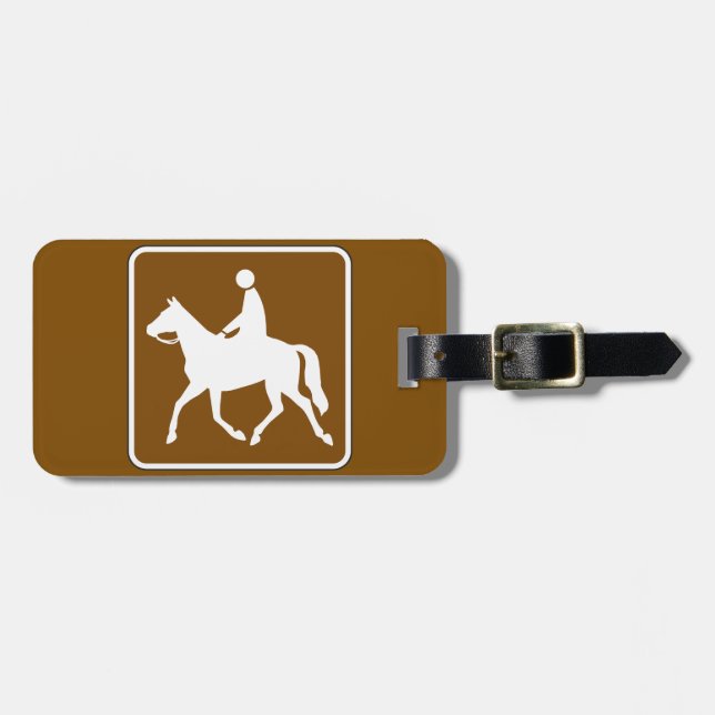 Equestrian Trail Riding Horse Silhouette Icon Bagagebricka (Horisontell Framsida)