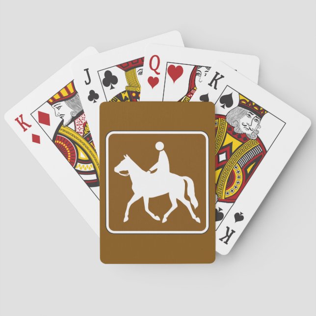Equestrian Trail Riding Horse Silhouette Icon Casinokort (Baksidan)