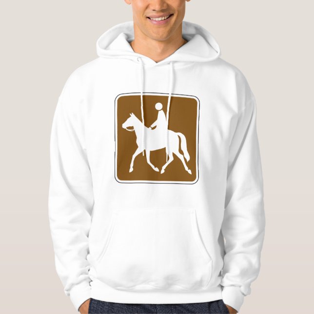 Equestrian Trail Riding Horse Silhouette Icon Hoodie (Framsida)