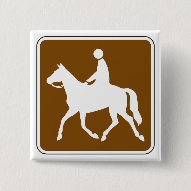 Equestrian Trail Riding Horse Silhouette Icon Knapp (Framsida)