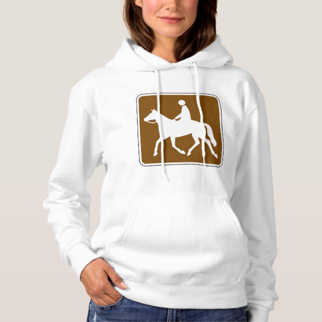 Equestrian Trail Riding Horse Silhouette Icon T Shirt (Framsida)
