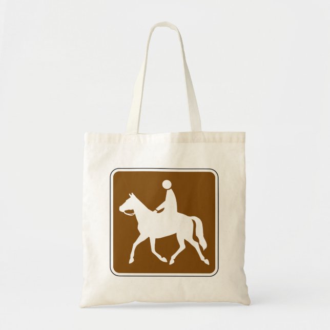 Equestrian Trail Riding Horse Silhouette Icon Tygkasse (Framsidan)