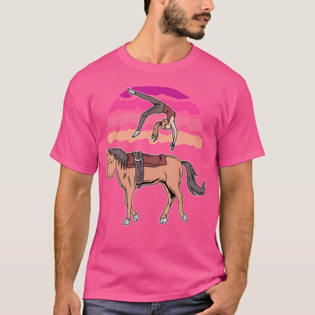 Equestrian Vaulting Acrobatics Horse Girl Horse Ri T Shirt (Framsida)
