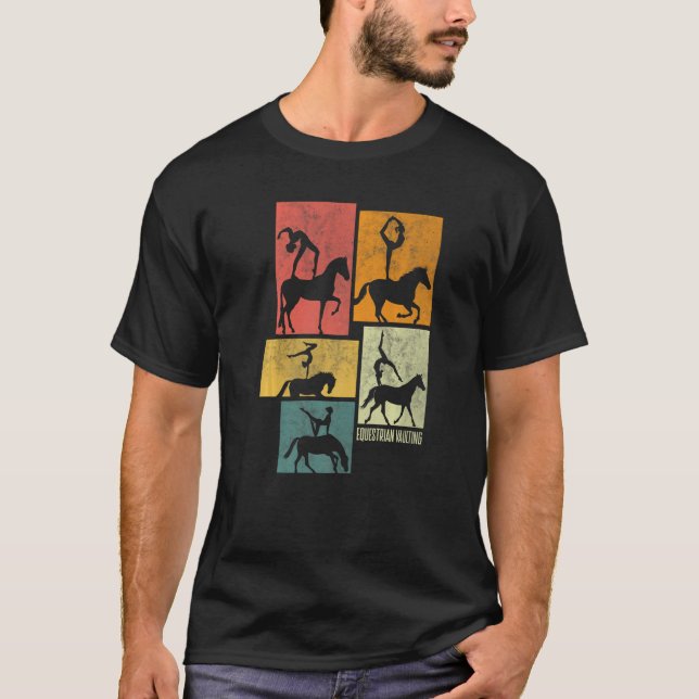 Equestrian Vaulting Horse Vaulting Vaulting Silhou T Shirt (Framsida)