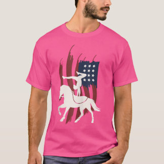 Equestrian Vaulting US Flagga Horses I Vault T Shirt