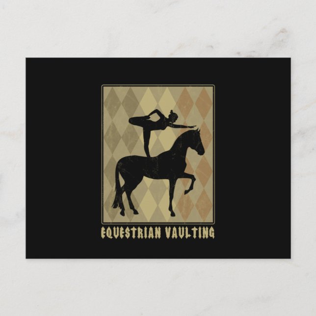 Equestrian Vaulting Volti Horse Acrobatics Gymnast Vykort (Framsida)