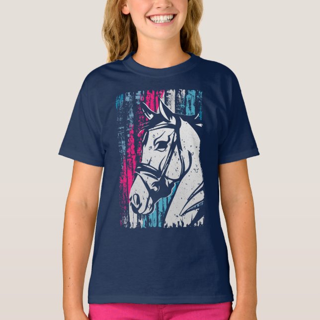 Equestrian - Vintage Horse - ridning T Shirt (Framsida)