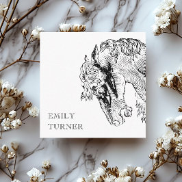 Equestrian Vintage Horse Trainer Equine Fyrkantigt Visitkort