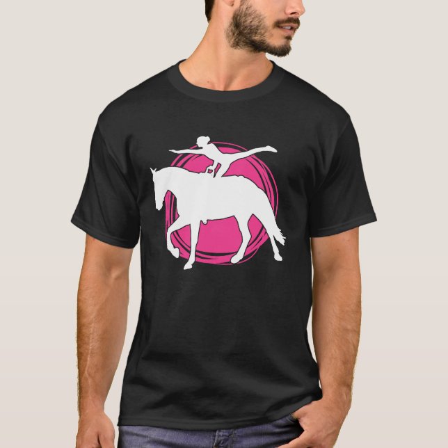 Equestrian Voltig på häst Voltigörer Hästvoltig  T Shirt (Framsida)