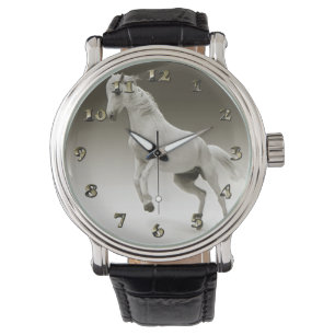 Equestrian White Mare Horse Armbandsur