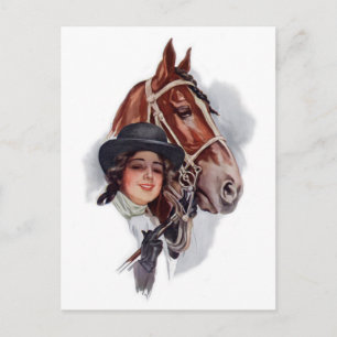 Equestrian Woman Vykort