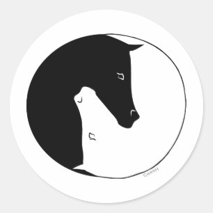 Equestrian Ying Yang Runt Klistermärke