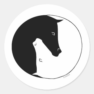 Equestrian Ying Yang Runt Klistermärke
