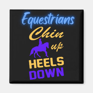 Equestrians Chin Up Heels Down i Blue Gult Magnet