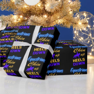 Equestrians Chin Up Heels Down i Blue Gult Presentpapper