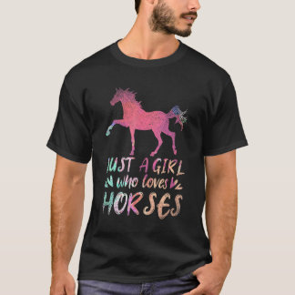 Equestrianska kvinnor Riding Hobby Bara en flicka  T Shirt