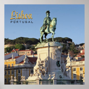 Equestrianska statyn Kung José I, Lissabon Poster