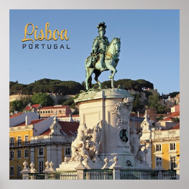 Equestrianska statyn Kung José I, Lissabon Poster (Framsidan)
