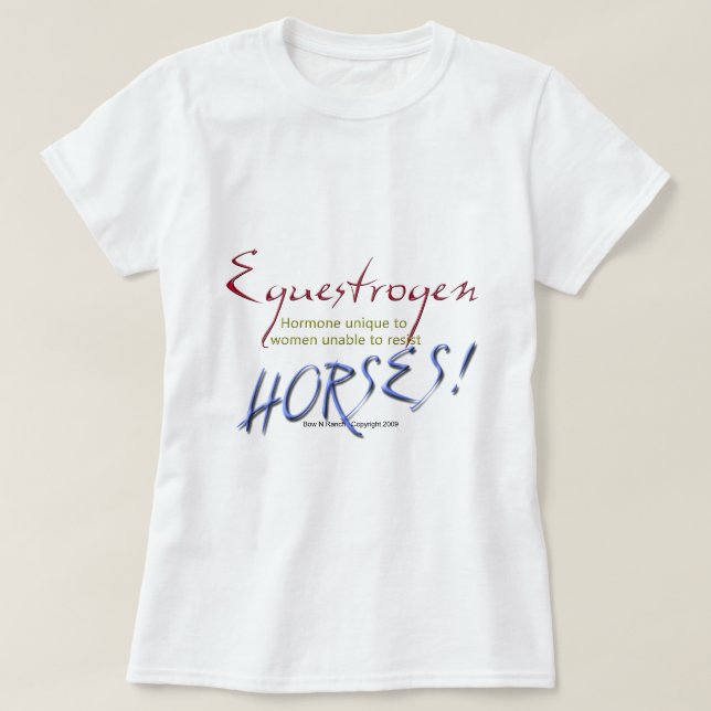 Equestrogen: rolig häst tee shirt (Design framsida)