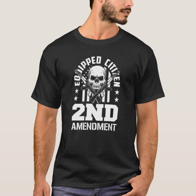 Equient Citizen 2nd Amendment Pro Gun Pro USA Pat T Shirt (Framsida)