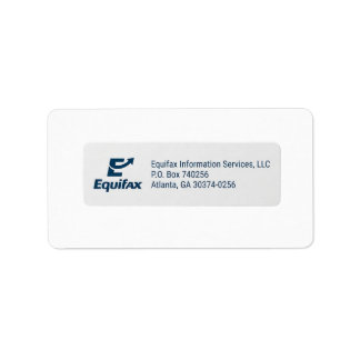 Equifax Konsument Utskrifts Etikett (Personliga Pr Adressetikett