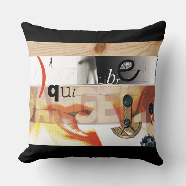 Equilibre Danger Dadaist Digital Collage - Pillow Kudde (Framsida)